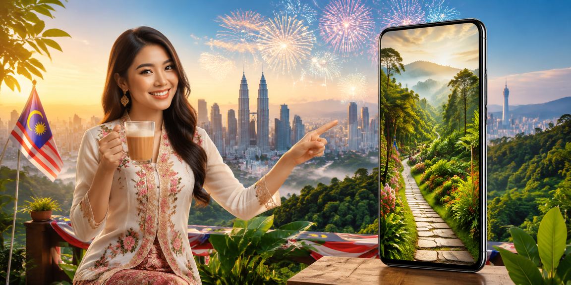 Pandangan sebelah kasino mudah alih Malaysia dengan gaya kontemporari